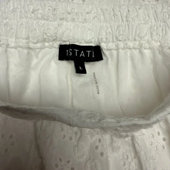 1. State Size Large White Eyelet Tiered Maxi Skirt - Picture 4 of 5